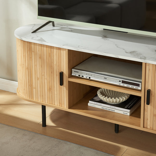 Meuble TV Tvedestrand bamboo 140 x 40 x 55 cm [en.casa]
