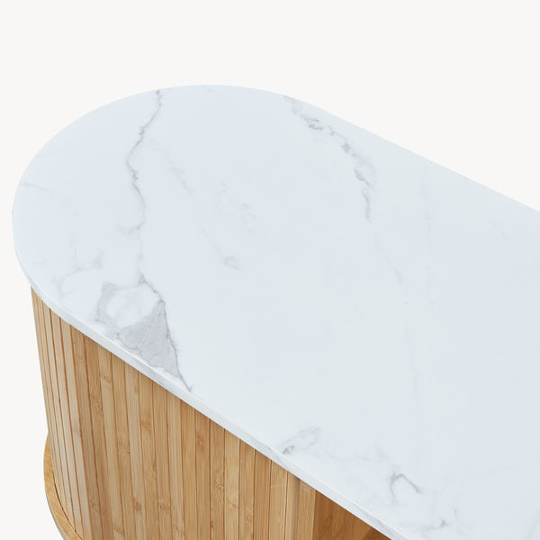 Meuble TV Tvedestrand bamboo 140 x 40 x 55 cm [en.casa]
