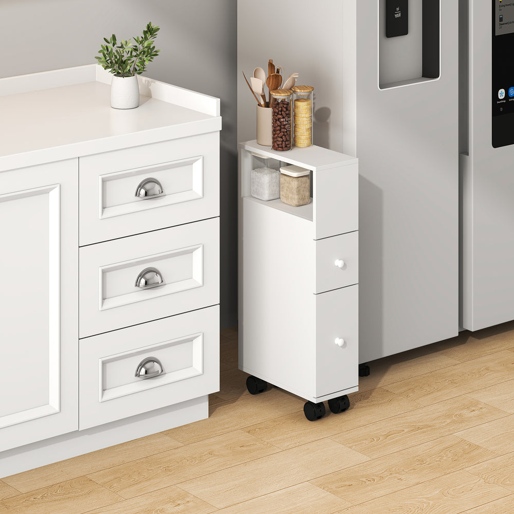 Étagère de salle de bain Broreynna sur roulettes 66 x 15 x 33 cm [en.casa]