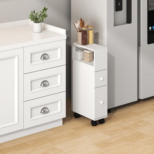 Étagère de salle de bain Broreynna sur roulettes 66 x 15 x 33 cm [en.casa]