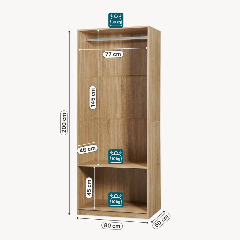 Croquis coté Armoire ouverte Vippsaki [en.casa]