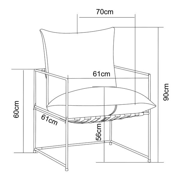 Fauteuil Utsjoki 90 x 61 x 70 cm [en.casa]