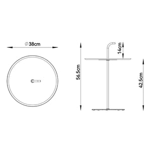 Table d'extérieur en métal Calimera 56,5 x Ø 38 cm [casa.pro]