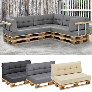 [en.casa] Coussin d’assise / de dossier / d’angle avec palette ou en kit pour canapé euro palette In/Extérieur meubles rembourrés