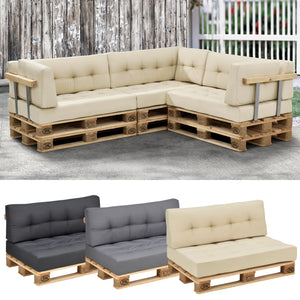 Coussin de dossier Coussin d'angle Coussin d'assise pour canapé Euro-palette Coussin de palette Revêtement intérieur/extérieur Coussin mobilier + palette [en.casa]