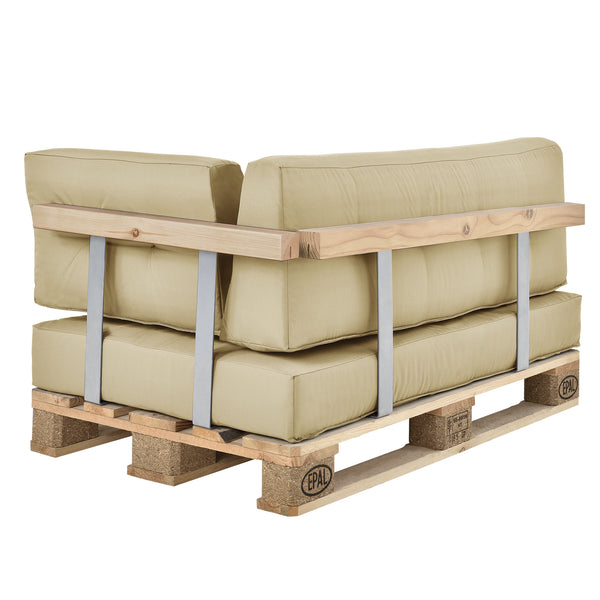 Coussin de dossier Coussin d'angle Coussin d'assise pour canapé Euro-palette Coussin de palette Revêtement intérieur/extérieur Coussin mobilier + palette [en.casa]