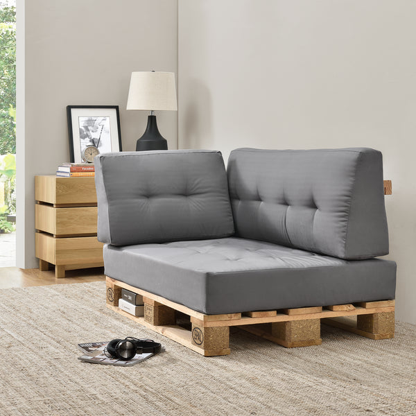 [en.casa] Coussin d’assise / de dossier / d’angle avec palette ou en kit pour canapé euro palette In/Extérieur meubles rembourrés