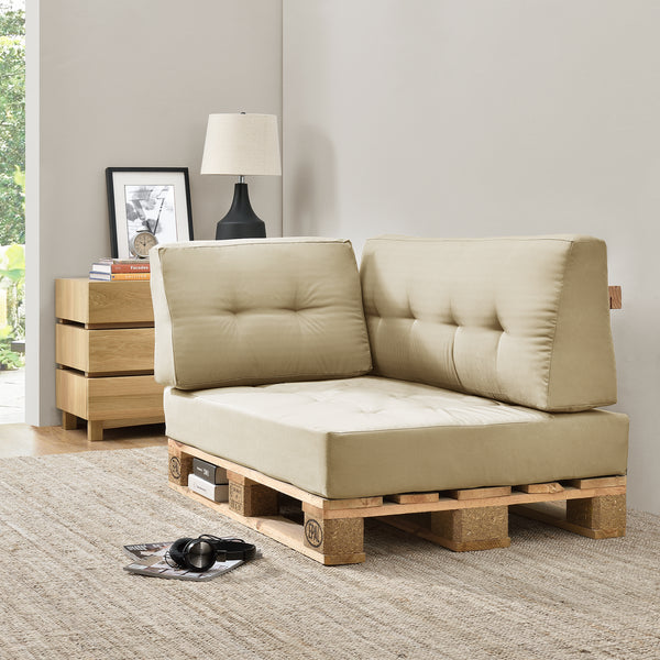 Coussin de dossier Coussin d'angle Coussin d'assise pour canapé Euro-palette Coussin de palette Revêtement intérieur/extérieur Coussin mobilier + palette [en.casa]