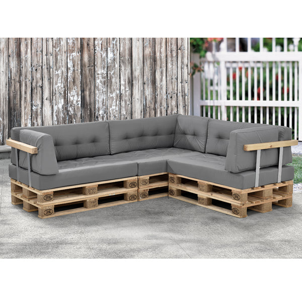[en.casa] Coussin d’assise / de dossier / d’angle avec palette ou en kit pour canapé euro palette In/Extérieur meubles rembourrés