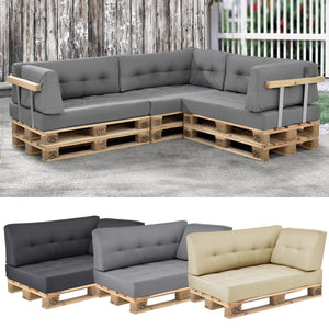 Coussin de dossier Coussin d'angle Coussin d'assise pour canapé Euro-palette Coussin de palette Revêtement intérieur/extérieur Coussin mobilier + palette [en.casa]