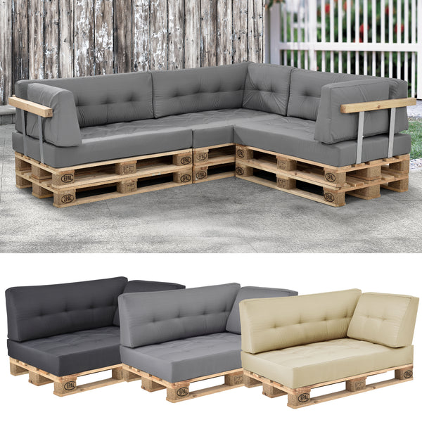 Coussin de dossier Coussin d'angle Coussin d'assise pour canapé Euro-palette Coussin de palette Revêtement intérieur/extérieur Coussin mobilier + palette [en.casa]