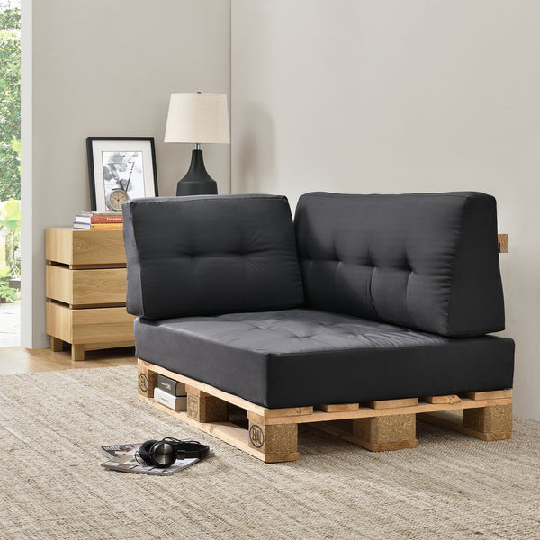[en.casa] Coussin d’assise / de dossier / d’angle avec palette ou en kit pour canapé euro palette In/Extérieur meubles rembourrés