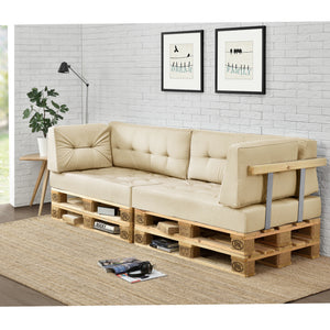 [en.casa] Coussin d’assise / de dossier / d’angle avec palette ou en kit pour canapé euro palette In/Extérieur meubles rembourrés