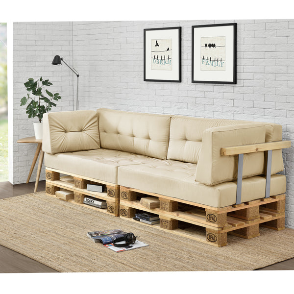 [en.casa] Coussin d’assise / de dossier / d’angle avec palette ou en kit pour canapé euro palette In/Extérieur meubles rembourrés