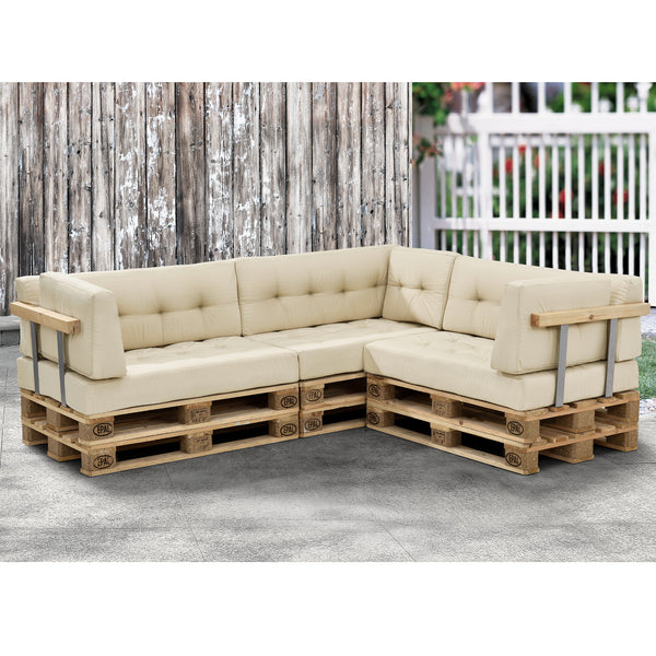 [en.casa] Coussin d’assise / de dossier / d’angle avec palette ou en kit pour canapé euro palette In/Extérieur meubles rembourrés