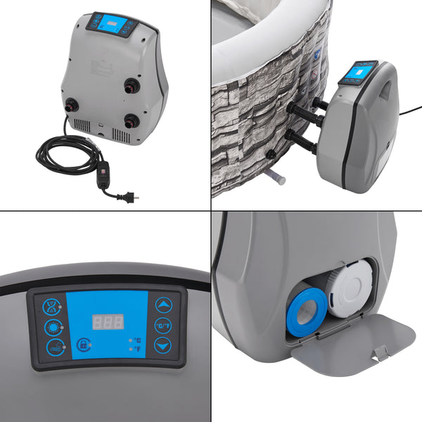 Spa gonflable Carosino aspect pierre gris pro.tec