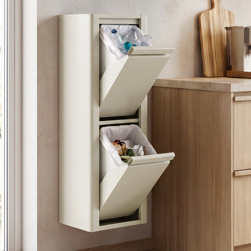 Poubelle de tri Vavall avec 2 compartiments 100 x 33 x 30 cm [en.casa]