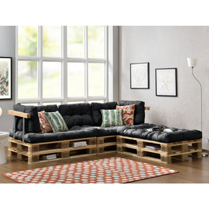 Lot de 8 Coussins d'Assise et Dossier Résistant pour Palette Europe Housse Hydrofuge Antitache Mousse Polyester [en.casa]