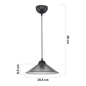 Suspension Hereford en plastique hauteur 48 cm E27 [lux.pro]