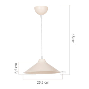 Suspension Hereford en plastique hauteur 48 cm E27 [lux.pro]