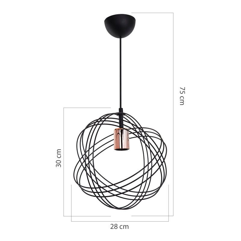 Croquis coté Suspension Hove en métal 75 cm E27 [lux.pro]