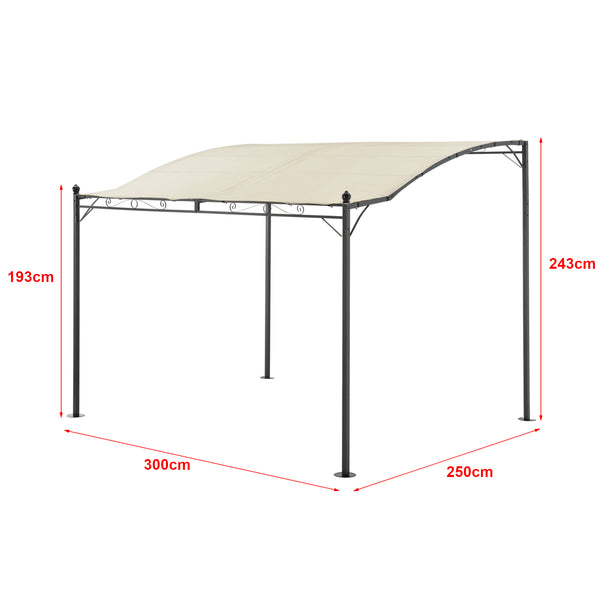 Pergola Teresina Acier Polyester 300 x 250 cm plusieurs couleurs [en.casa]