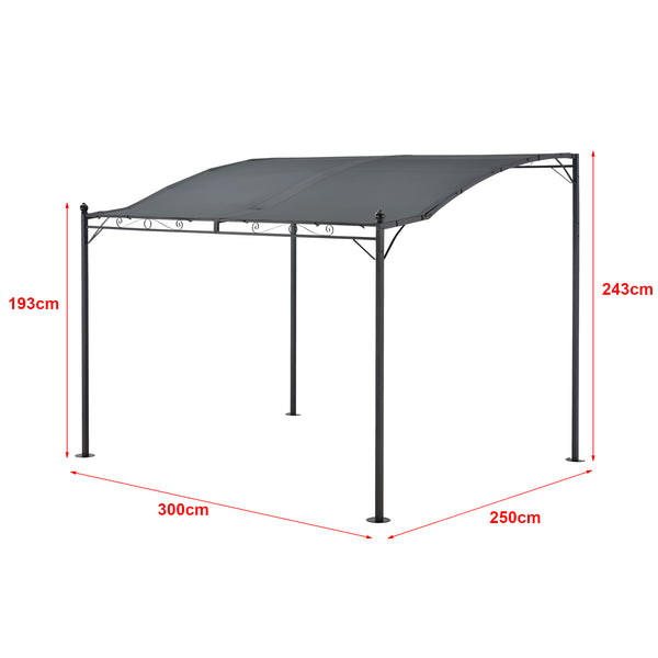 Pergola Teresina Acier Polyester 300 x 250 cm plusieurs couleurs [en.casa]