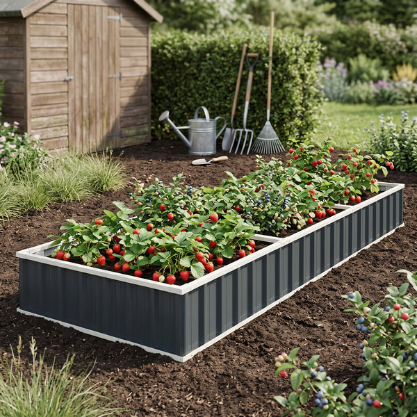 Jardinière surélevée Albrandswaard 258 x 90 x 30 cm anthracite [en.casa]