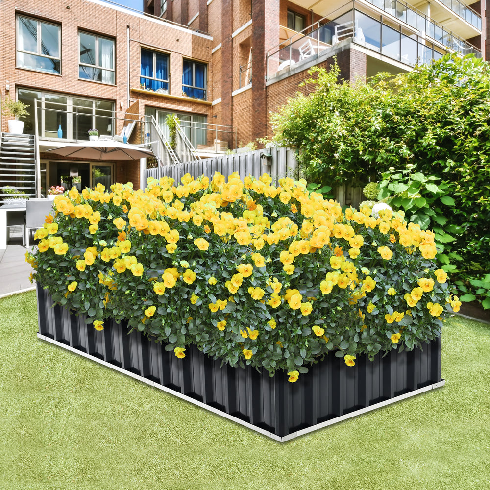 Bac à plantes Zevenaar acier gris anthracite en différentes tailles [en.casa] - premiumXL