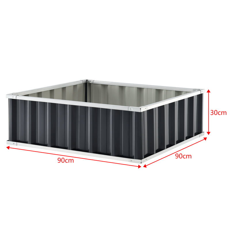 Croquis coté Jardinière Zevenaar acier anthracite [en.casa]