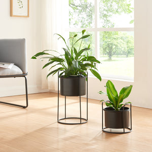 Support de plantes Osen lot de 2 métal noir [en.casa] - premiumXL