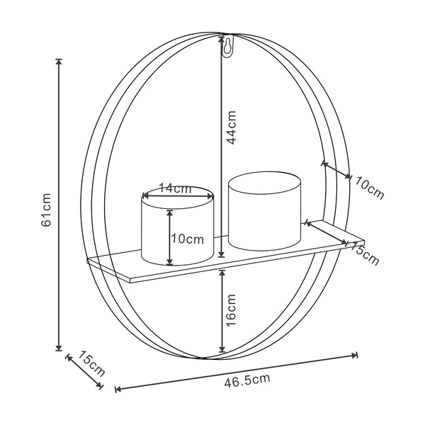 Étagère murale pour plantes Vestby métal noir [en.casa]