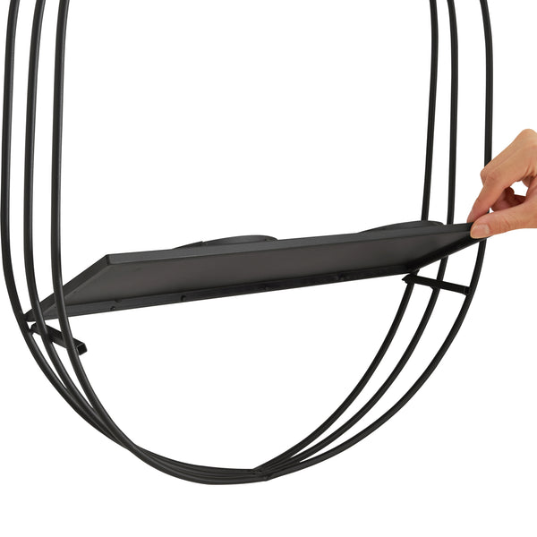 Étagère murale pour plantes Vestby métal noir [en.casa]