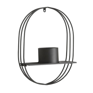 Étagère murale pour plantes Vestby métal noir [en.casa]