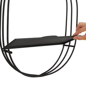 Étagère murale pour plantes Vestby métal noir [en.casa]
