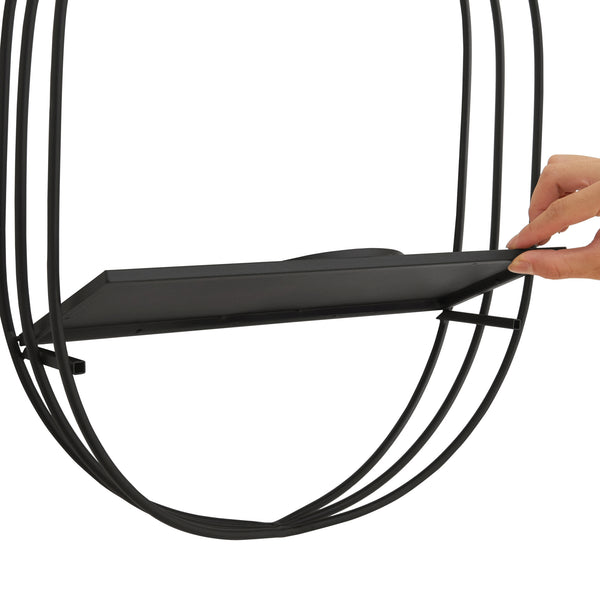 Étagère murale pour plantes Vestby métal noir [en.casa]