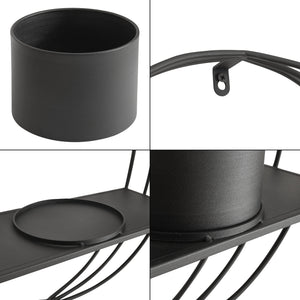 Étagère murale pour plantes Vestby métal noir [en.casa]
