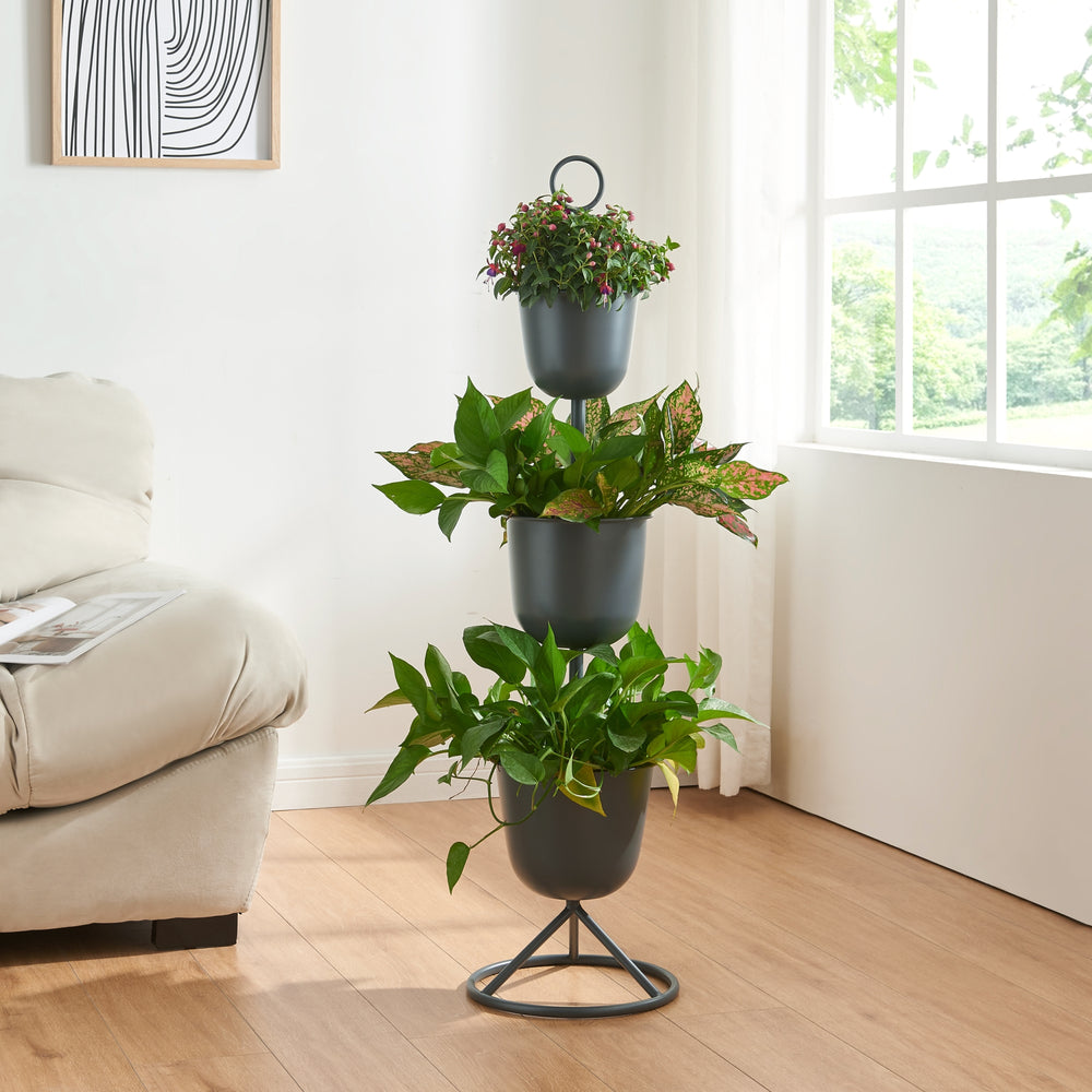 Support de fleurs Alphen avec pots de fleurs en métal [en.casa] - premiumXL