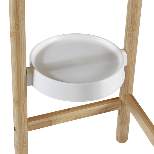Étagère à plantes Sastamala bambou naturel blanc [en.casa]