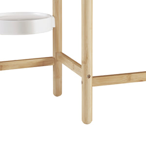 Étagère à plantes Sastamala bambou naturel blanc [en.casa]