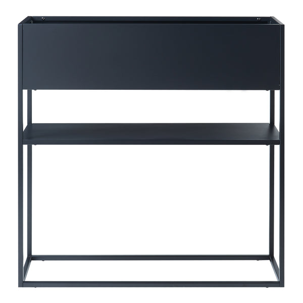 Porte-plantes surélevé Joensuu acier 80 x 80 x 25 cm noir [en.casa]
