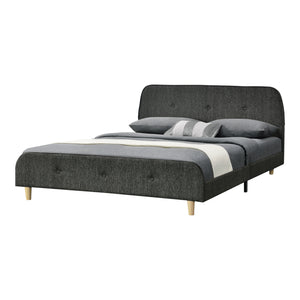 Lit rembourré Silkeborg simili cuir/lin en différentes tailles et couleurs en.casa