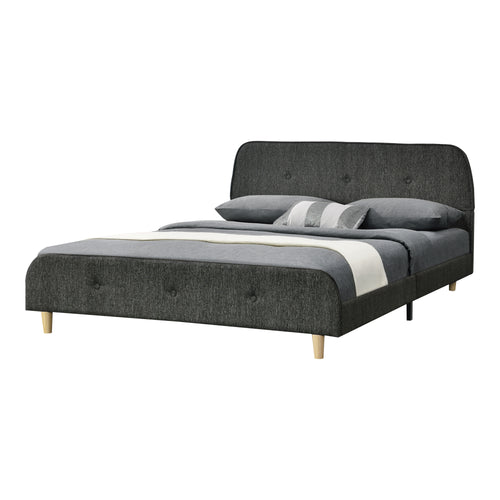 Lit rembourré Silkeborg simili cuir/lin en différentes tailles et couleurs en.casa