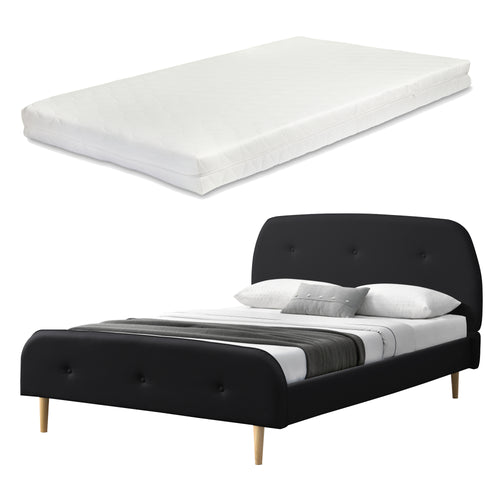 Lit rembourré Albufeira avec matelas en mousse froide en différentes versions Corium