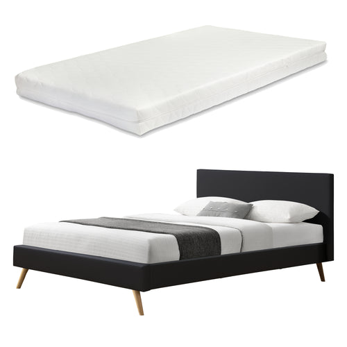 Lit rembourré Funchal avec matelas en différentes tailles et couleurs Corium