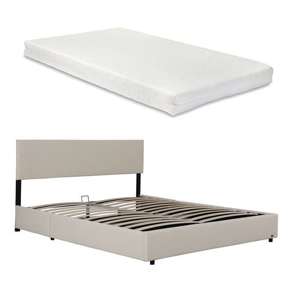 Lit capitonné Juva avec matelas à mousse froid 