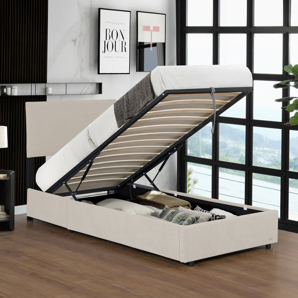 Lit capitonné Juva avec matelas à mousse froid 