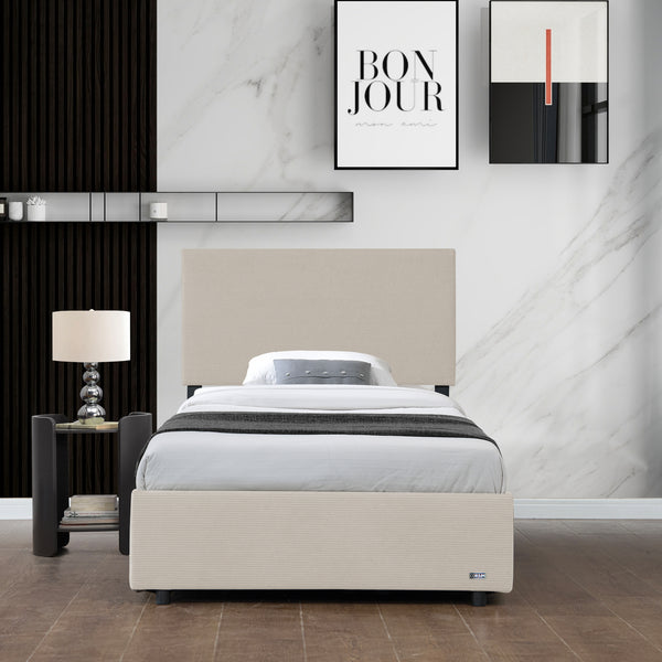 Lit capitonné Juva avec matelas à mousse froid 