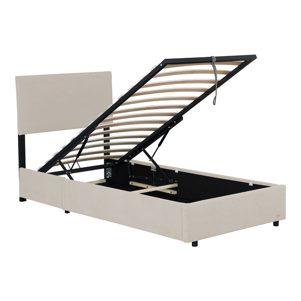 Lit capitonné Juva avec matelas à mousse froid 