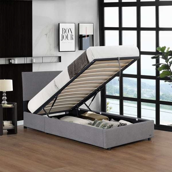 Lit capitonné Juva avec matelas à mousse froid 